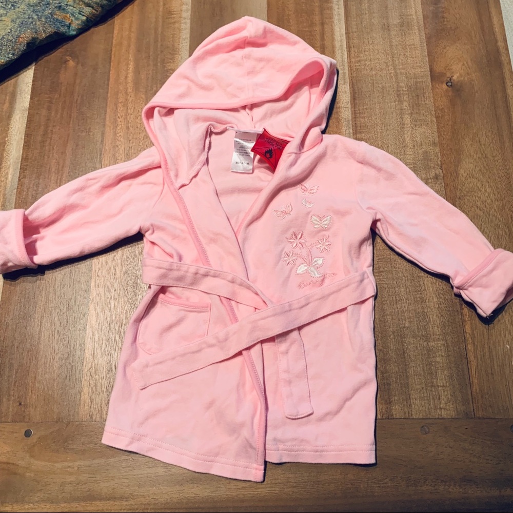 Pink toddler bath robe